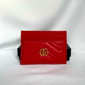 ❌SOLD❌Gucci GG Marmont Card Case Red Leather